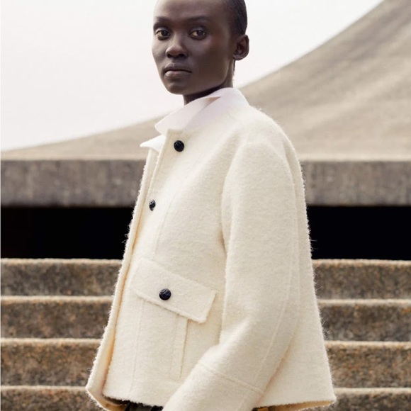 ME+EM Cream Boucle'Swing Jacket - Picture 4 of 12